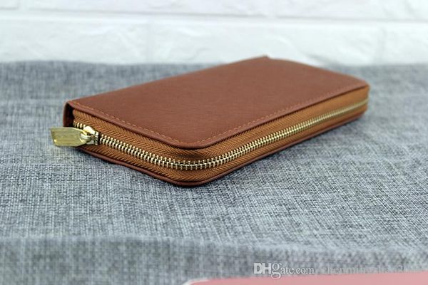 

wholesale 2020 famous european and american fashion single zipper women pu leather wallet lady ladies long purse, Red;black