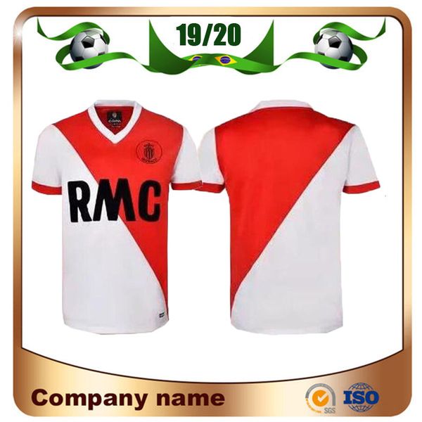 

1977/1982 retro version monaco soccer jersey 77/82 home dalger tuybens vintage classic soccer shirt short sleeve football uniform, Black;yellow