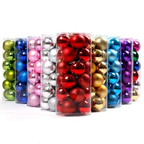 

christmas tree colorful christmas balls decorations baubles party supplies wedding ornament 24pcs/lot 4cm 6cm 8cm fa3050