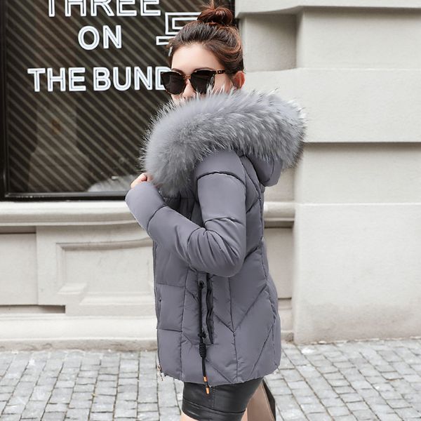 

winter jacket women 2019 winter coat new fashion women jacket outerwear fake fur collar hooded down female warm parkas, Tan;black