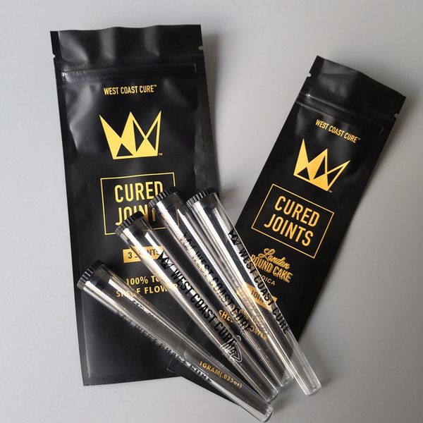 

west coast cure 3pcs 1pcs cured joints bag +plastic tubes packaging 2020 moonrock preroll pre-rolled tube packaging
