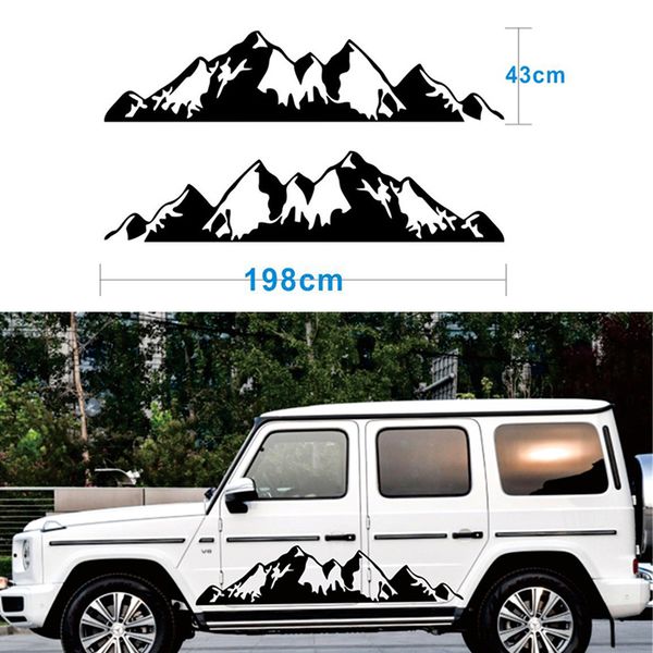 Acheter 2 X Autocollant En Vinyle Autocollant Noir De Montagne De Neige Pour Camping Car Hors Route Camping Car De 2964 Du Haoxincar Dhgatecom