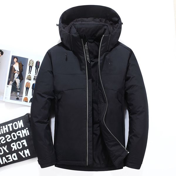 

2020 winter men down jacket casual mens down jacket fashion brand coats thick parka men outwear male clothing, Black