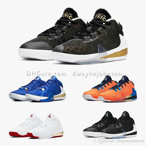 

giannis antetokounmpo zoom freak 1 fiba greece orange coming to america signature basketball shoes sport designer sneakers size 36-46 dwayne, Black