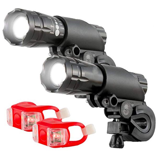 

super sell-aircraft aluminium waterproof 300 lumen led bike light set(headlight,taillight),2 pack