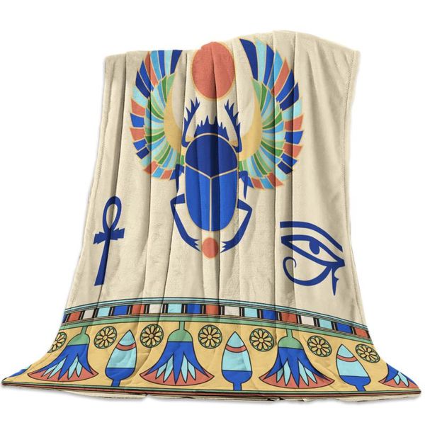 

одеяло скарабей египетский гибискус лотос pattern beetle ancient art animal фланель одеяло soft бросьте диван-кровать путешествия одеяла