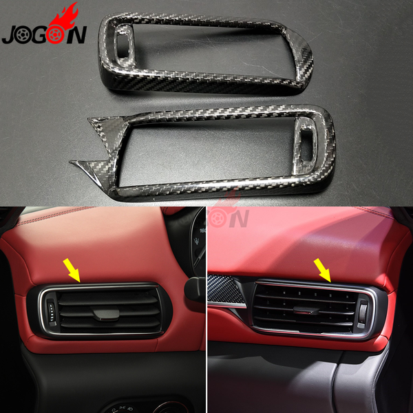 

lhd carbon fiber for maserati levante suv 2017 - 2019 car interior trim console side air condition ac vent cover accessories