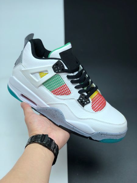 

2020 new 4s space jam white black red green leather outdoor shoes men shoes size 40-47