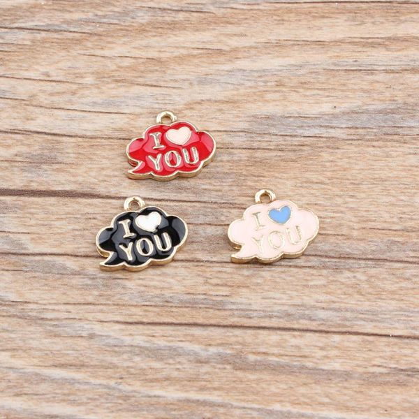 

30pcs / lot cute charms облако подвеска золото оттенок эмаль масло падение сплав floating браслет шарм craft, Bronze;silver