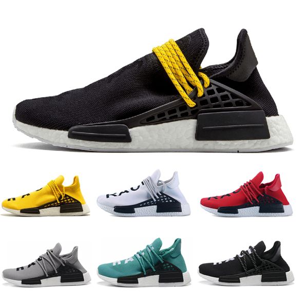 

classics nmd human race pharrell williams hu trail men women running shoes high-yellow blue black sports shoes size 36-45