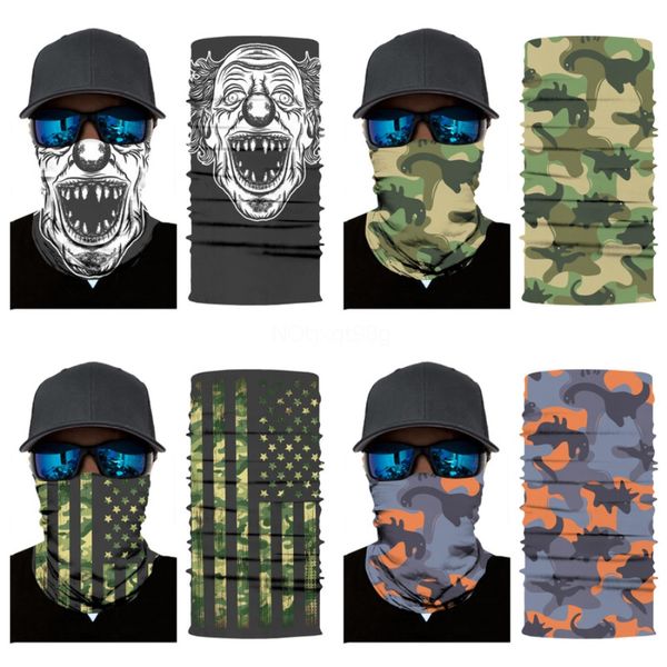 

5sozk halloween outdoor seamless versatile magic skull skull scarf face mask skull scarf cycling riding masks neckerchief warm#351, Blue;black