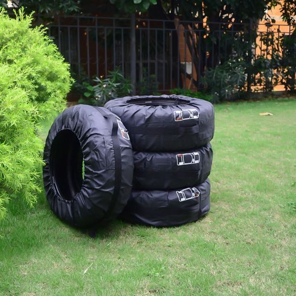 

4pcs spare tire cover case polyester winter and summer car tires storage bag automobile tyre accessories vehicle wheel protector