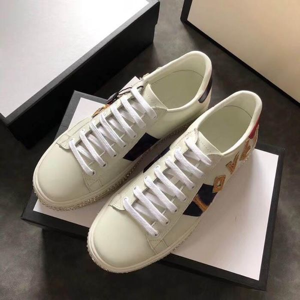 

shoes with genuine leather casual shoes with ribbon luxury designer sneaker for women dress shoes women sneakers with box, Black