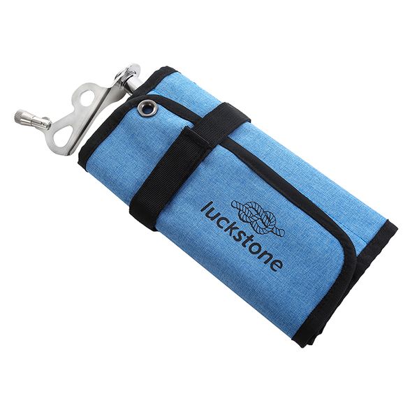 

outdoor winter hiking climbing sports nylon lightweight portable ice screws buckle storage bags blue color
