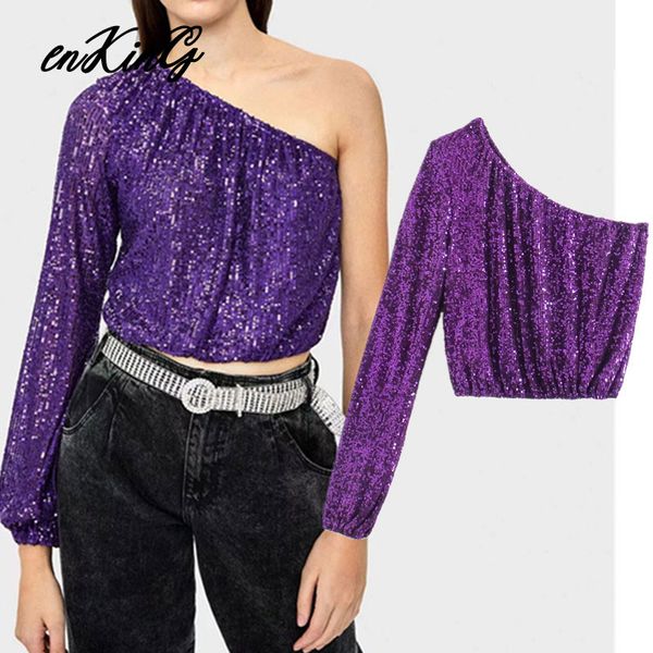 

2019 blouse women england sequins single shoulder short blusas mujer de moda kimono shirt womens and blouse, White