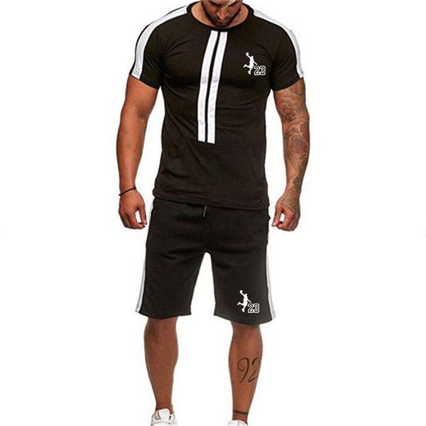 

Summer T-Shirt+Shorts Men 'S Sets Print Men Brand Clothing Two Piece Suit Men Sportswear Tracksuit Gyms Shorts Sets Size M-3XL