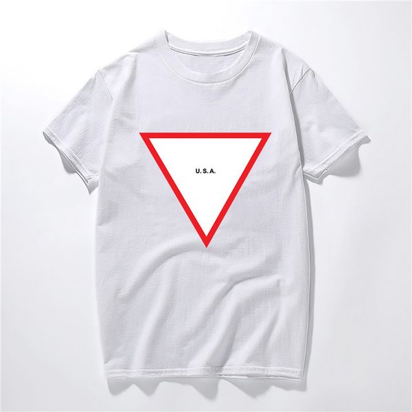 

womens tshirt designer inverted triangle usa letter print brand summer clothes fashion ladies teenager jeans, White
