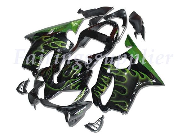 

new (injection molding) abs fairing kits fit for honda cbr600 f4i 2001 2002 2003 f4i 01 02 03 fairings set black green flame