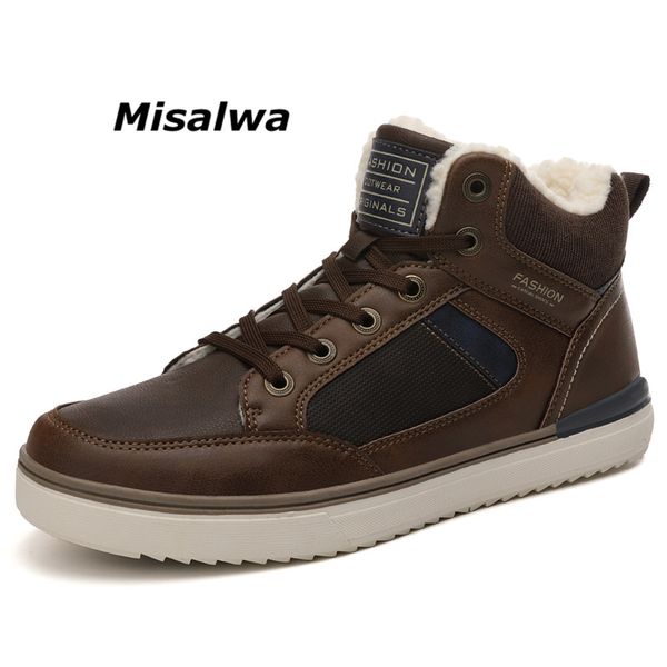 

misalwa casual boots men round toe vintage ankle boots winter men's shoes anti-slip work botas hombre warm shoes, Black