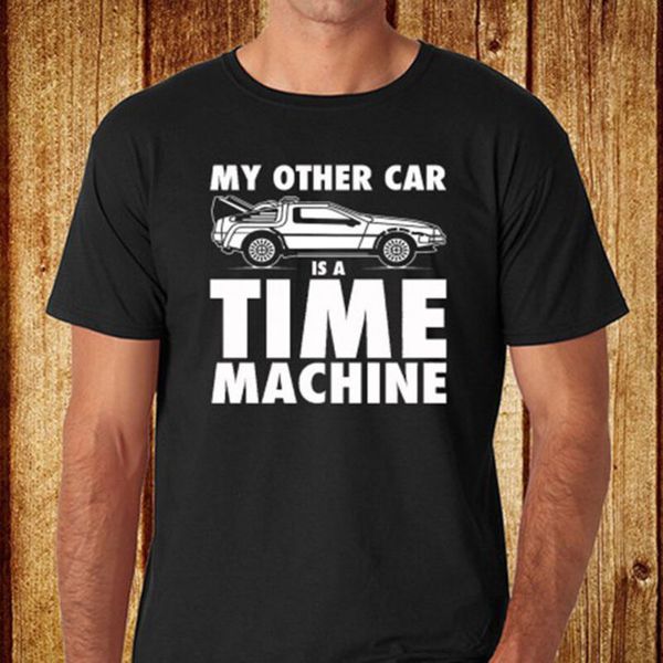 

back to the future slogan *my other car is time machine black bf t-shirt size s-3xl t61j1l, White;black