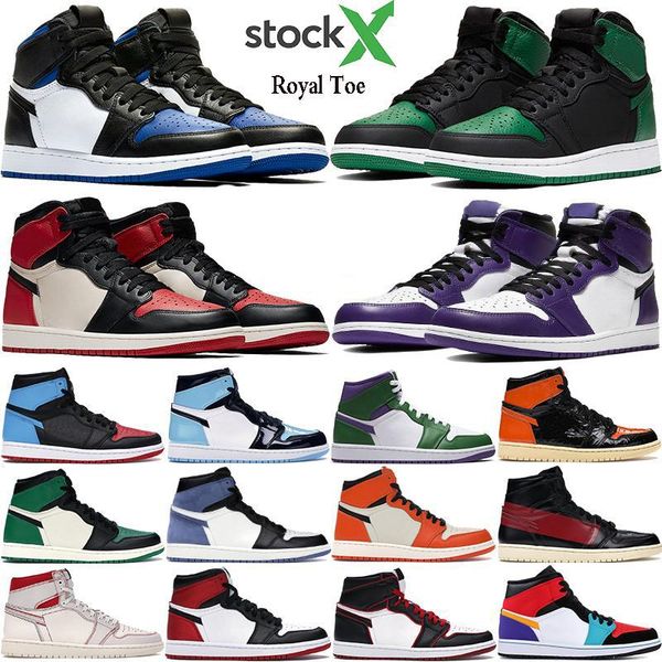

jumpman 1 1s high basketball shoes men women cactus jack royal toe shattered backboard running shoes trainers court purple sneakers