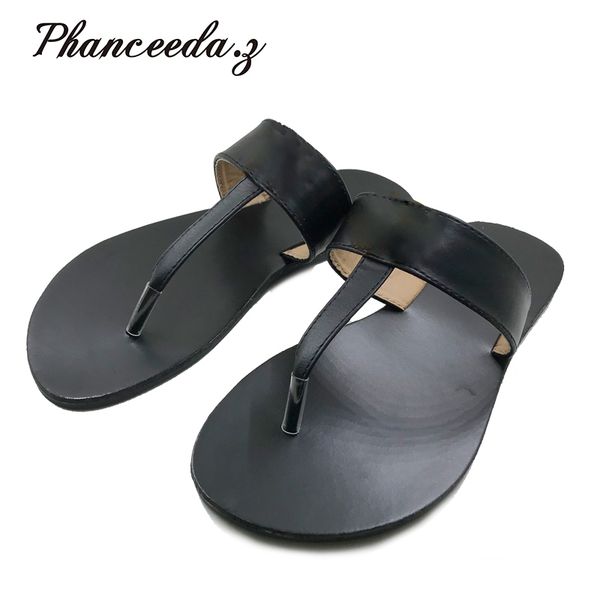 

2019 casual shoes women sandals summer style fashion flip flops flats solid sandal slippers big size 6-10, Black