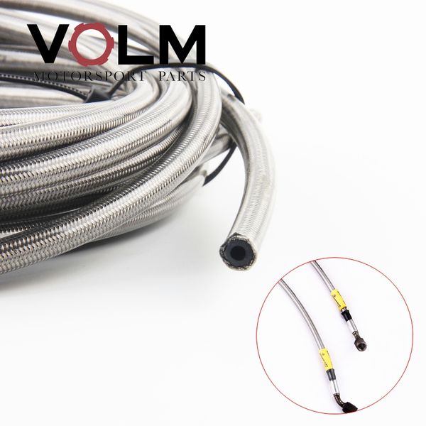 

an3 motorcycle braided stainless steel nylon brake line hose fluid hydraulic precise hose gas oil fuel line