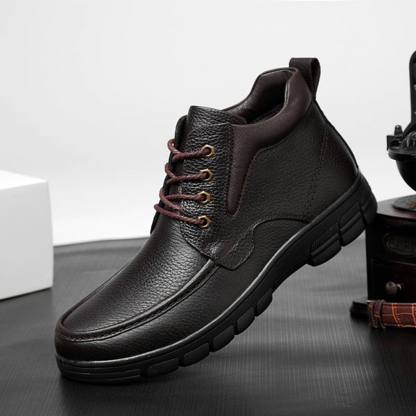 

big size 48 men boots outdoor winter plush fur warm snow boots men sneakers fashion ankle boots casual shoes botas hombre s5, Black