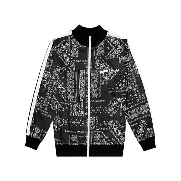 

19 new fashion brand designer streetwear hip hop mens palm angels cashew flower zipper jacket sportwear mens casual jacket hoodies coat, Black