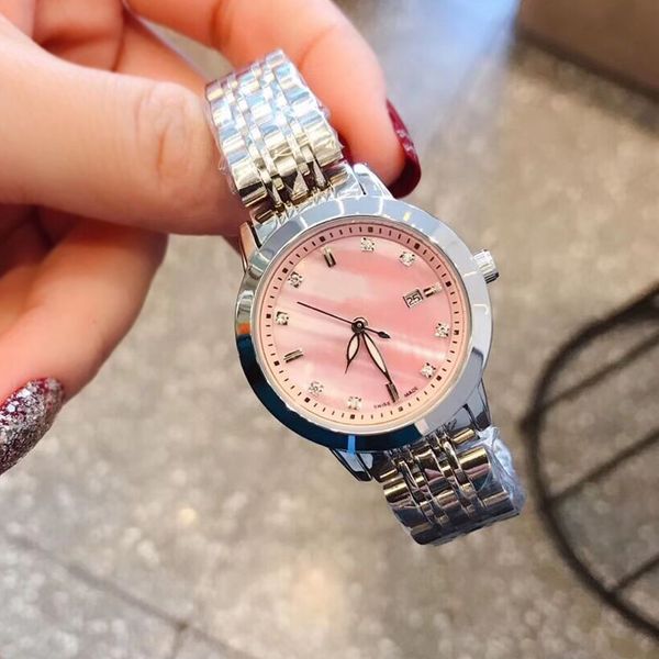 

luxury ladies wristwatch lovers women quartz watch famous designer watches stainless steel japan import movement montres pour femmes, Slivery;brown