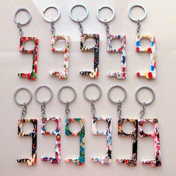 

key chain contactless safety door opener safety protection non-contact door handle elevator key buckle multifunctional key opener