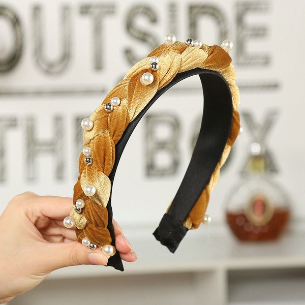 

red fresh lady accessories headband with litter pearl new hair style 2019 with hairbands alice band cerchietto aliceband tuwth, Black;brown