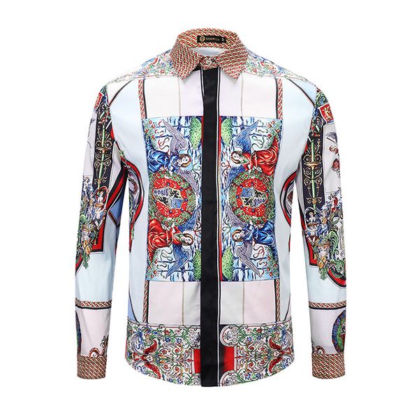 

eu classical men shirts spring autumn designer luxury casual shirts male hommes shirts, White;black
