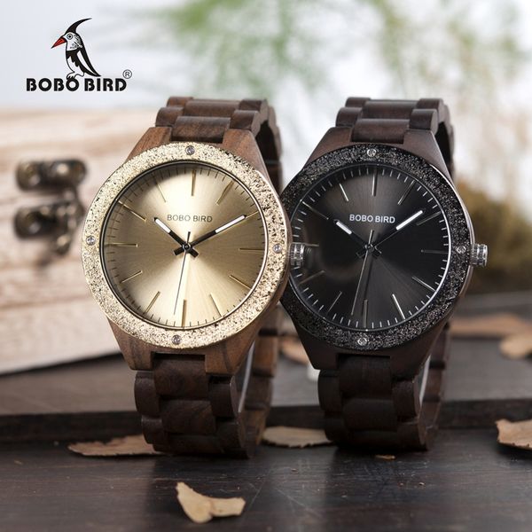 

bobo bird wp05 mens wood watch wooden band brand design luxury metal face quartz watches in wooden box oem, Slivery;brown