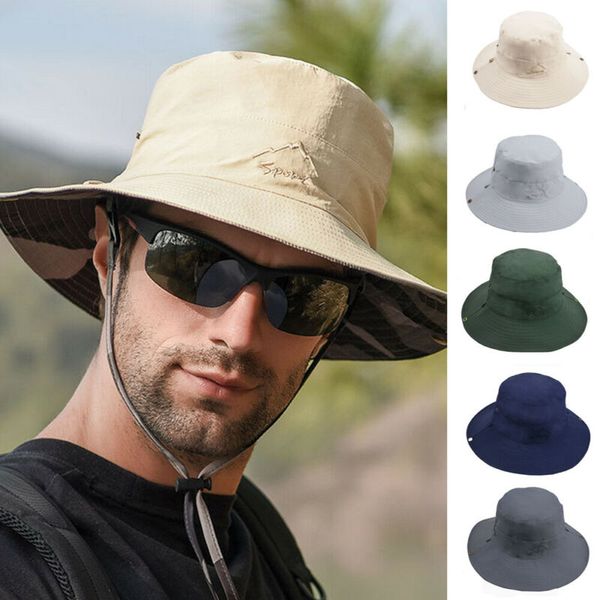 

summer bucket hats wide brim foldable men woman outdoor travel hiking fishing cap