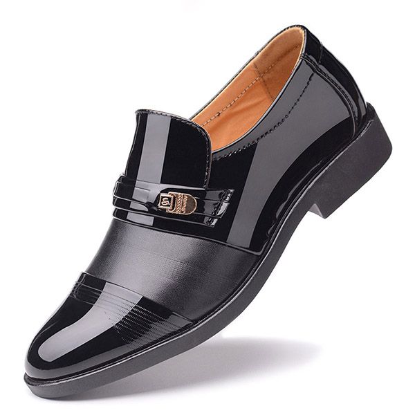 

business men pu leather shoes formal flat casual shoes wf 668, Black