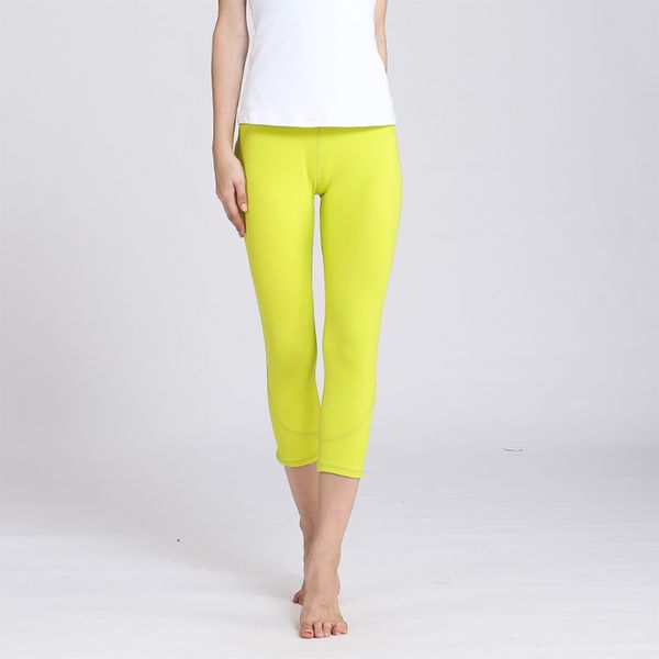 

yellow leggings sport fitness clothing seamless leggings high waist gym women running yoga capris pants scrunch legging, White;red