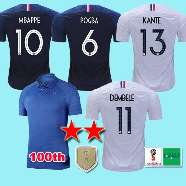 

Soccer jer ey 2018 world cup maillot de foot equipe 100th anniver ary griezmann pogba mbappe kante 2019 giroud football hirt 100 year