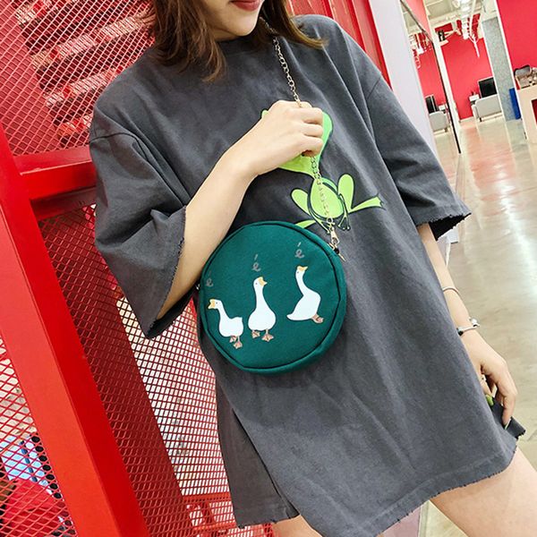 

purses and handbags women fashion wild chain canvas bolsos mujer bolsa de small round bag crossbody messenger shoulder bag #15