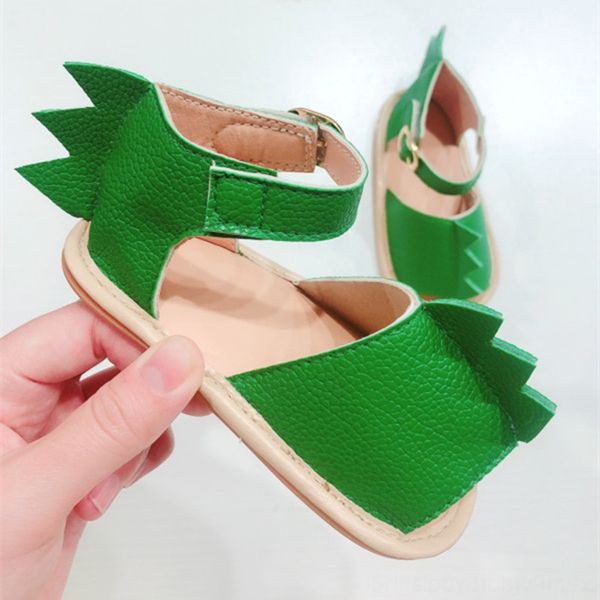 

2019 summer baby green dinosaur shape newborn baby boys girls sandals sandals shoes pu leather breathable toddlers infant shoes, Black;red