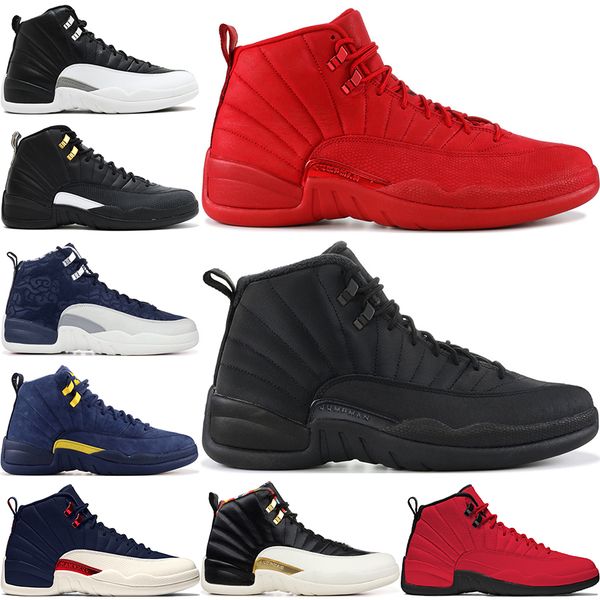 

12 12s basketball shoes for mens winterized black wntr gym red flu game gamma blue taxi the master men sports sneakers us 7-13