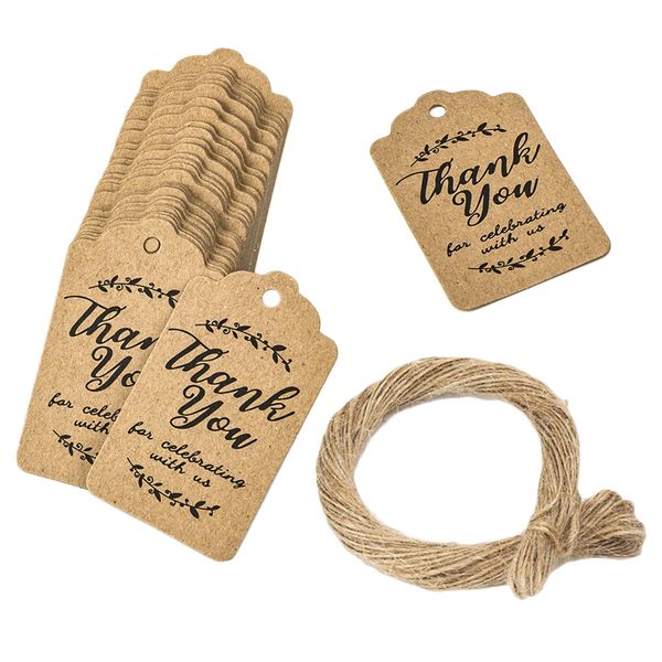 

100x kraft paper спасибо подарки метка свадьбы одолжение xmas этикетки