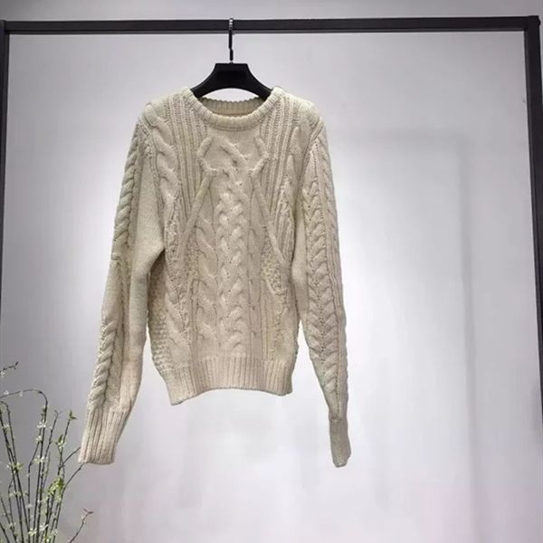 

women's knitted sweater twisted o-neck long sleeve solid color casual lady knitwear pullover autumn winter, White;black