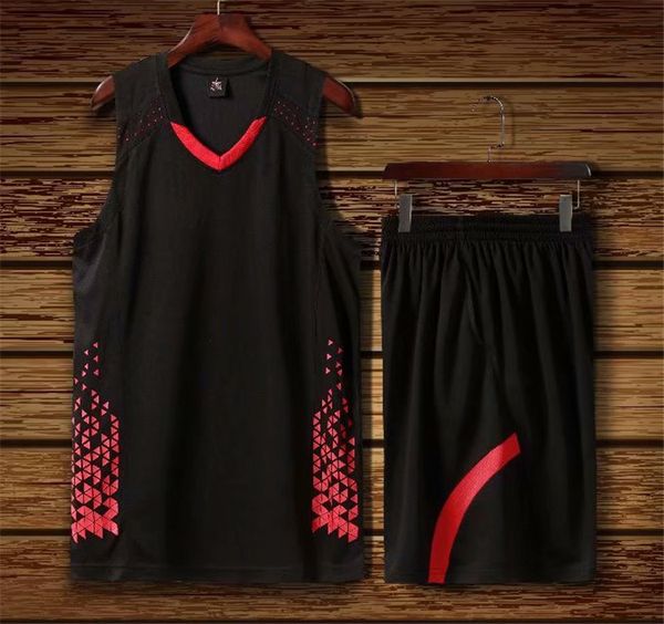 

new style basketball uniform sets sports jersey for men 25, Black;red