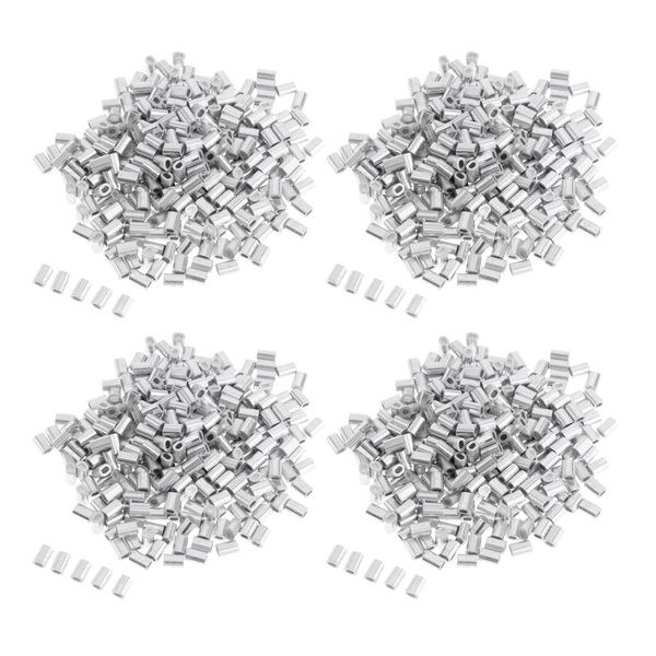 

400pcs double barrel crimp sleeves fishing wire leader crimps aluminum