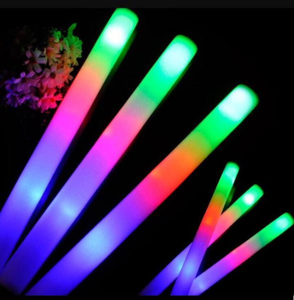 

LED Glow загораются Пена Stick игрушки Цвет Led Foam свечение палочки Украшения для Свадьбы Игрушки 19 "LED Жезлы Ралли Батонс