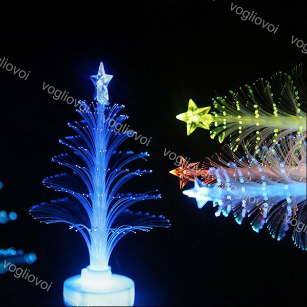 

christmas tree home table party decor charm small night light led fiber optic christmas trees colorful christmas decoration epacket