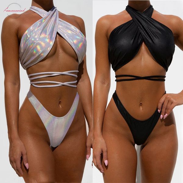 

bikini set halter bikini thong biquini brazilian bathing suit padded women swimsuit female swimwear women swimmingsuit, White;black