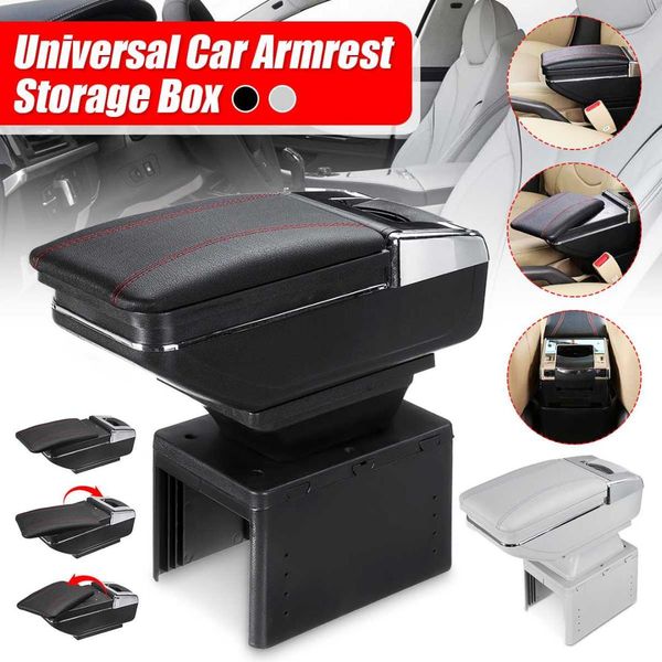 

universal car armrest box pu leather center storage box container water cup holder for ///vw