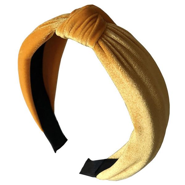 

fashion women solid color velvet wide headband hoop knotted hair band headwear